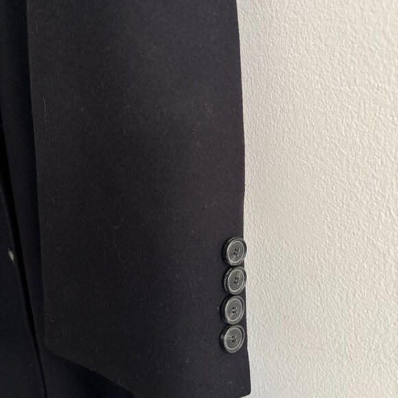 $995 Hugo Boss Navy Wool Cashmere Overcoat/ Top Coat- 40 Medium - Picture 5 of 15